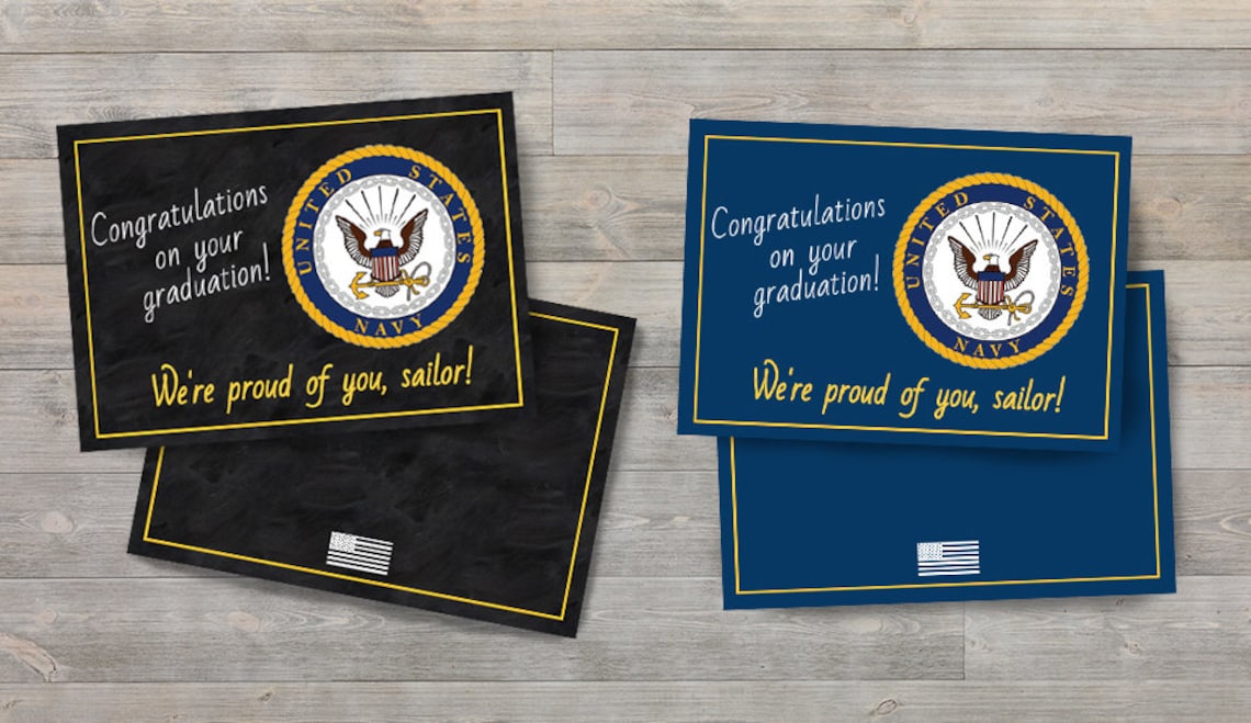 Printable Navy Sailor Congratulations on Your Graduation Card Blank