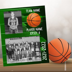 Baloncesto Memory Mate Plantilla Deporte Fotografía Scrapbook Photoshop Plantilla en capas - Descarga instantánea PSD - Foto personalizada imprimible