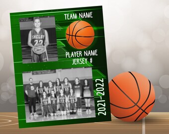 Basketball Memory Mate Template Sport Photography Scrapbook Photoshop Layered Template - PSD Instant Download - Personalized Photo Printable