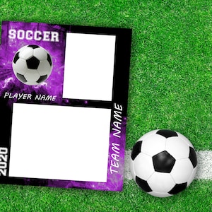 Soccer Memory Mate Template Sports Photography, Scrapbooking Photoshop Template Sport Photo Futbol Keepsakes Scrapbook Printable Download