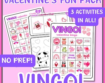 Valentine's Bingo Fun Pack! 3 Classroom Games or Reward Station Activities to Print!  Great for Teachers, Admin, and Sub Plans!
