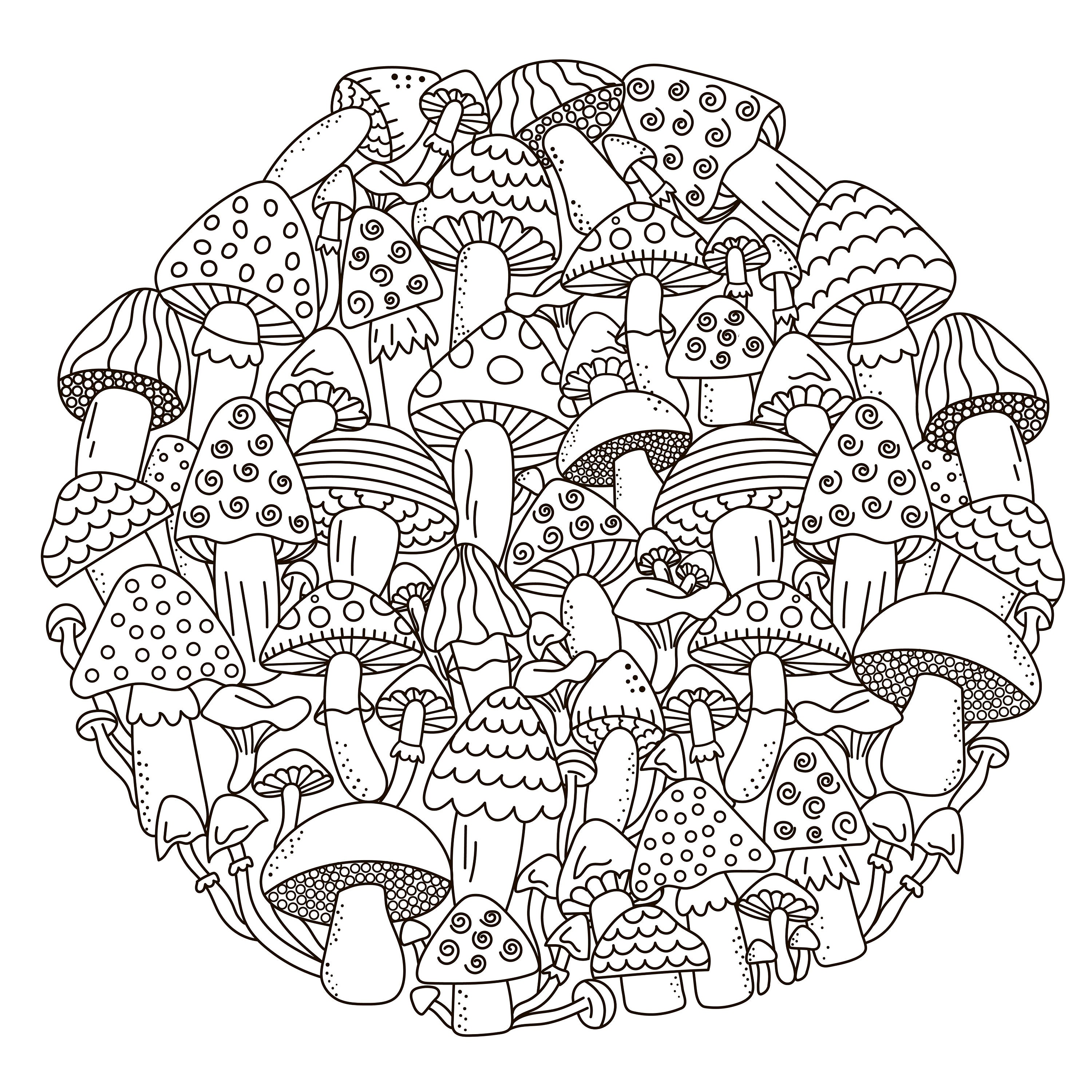 Coloring Pages Of Mushrooms