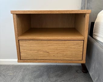 floating oak bedside cabinet
