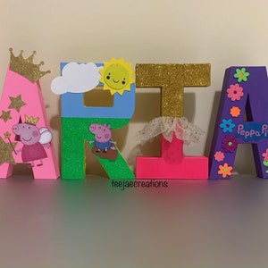 Peppa Pig ONE Letter, Party Decorations, Peppa Pig Party Theme