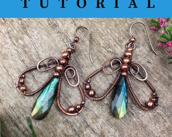 Tutorial: Wire Wrap Earrings, Firefly jewelry, copper earrings, DIY earrings,