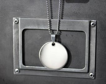 Necklace round necklace with custom engraving - steel