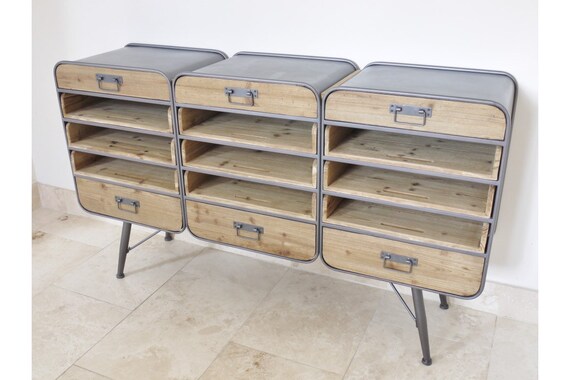 The Bewdley Retro Industrial Style Storage Cabinet Organiser Etsy