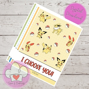 Valentines Printable Mini Cookie Karte - Pokemon Multi Pack
