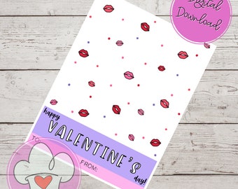 Valentines Printable Mini Cookie Card - Happy Valentines Day