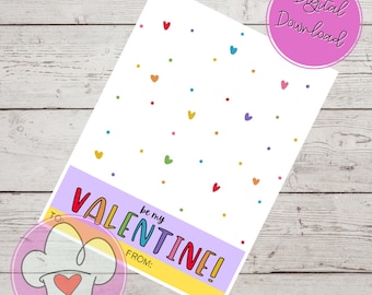 Valentines Printable Mini Cookie Card - Be My Valentine