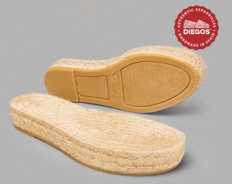 Espadrilles flat Platform rope soles | Made in Spain | Make your own espadrilles | rope made with recycled canvas in Barcelona | Linda