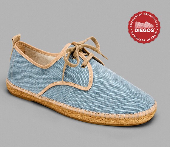 Diegos® Heren blauwe espadrilles schoenen handgemaakt in - Etsy Nederland