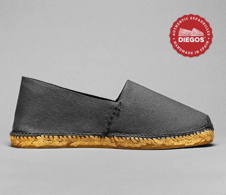 Diegos® Classic flat grey espadrilles shoes sewn in grey Etsy
