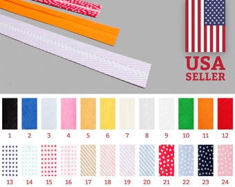 32mm Large SINGLE fold bias tape made in Spain - Ships from NY - ideal for face masks - 100% Cotton - Bias binding, sewing accessory - New