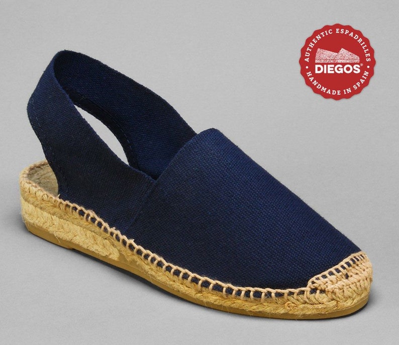 navy blue low heel espadrilles