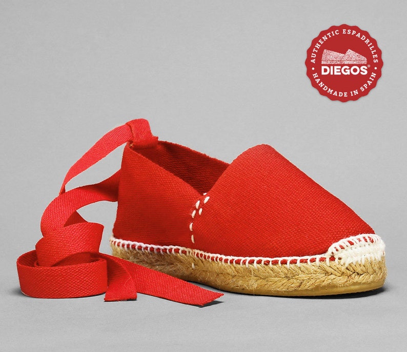Diegos\u00ae Kids Red espadrilles Ships from NY For both men and women hand stitched Made in Spain