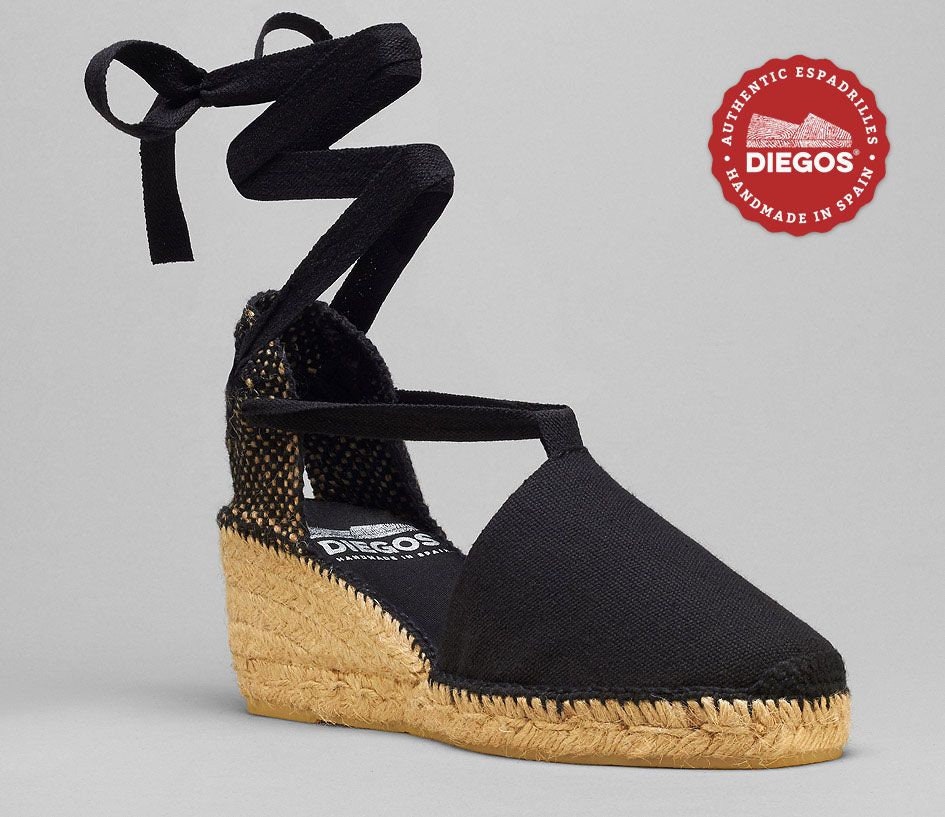 Diegos® Classic High Wedge Black-2 Lola Espadrilles Shoes Hand - Etsy