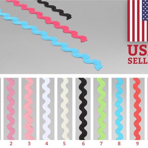 1/4&quot; Rick-rek gemaakt in Spanje, ambachten, trimmen, naaien, scrapbooking, kostuums | Veel kleuren beschikbaar | Wij verzenden vanuit New York - Ric Rac
