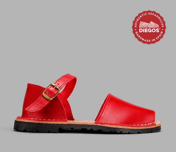Diegos® de cuero Avarcas rojas para niños - Etsy España