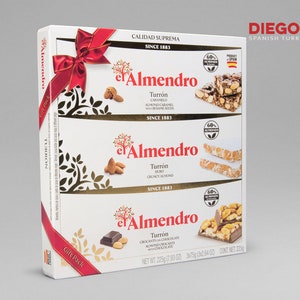 Crunchy Almond Turrón made in Alicante, Spain | Polvoron, Marzipan, Chocolate | The perfect Christmas treat | Gluten free - NEW