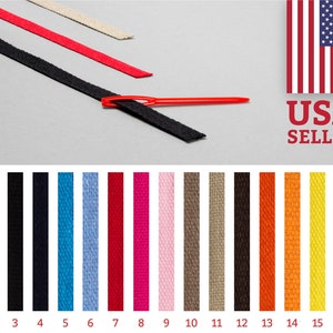 0.9cm - 0.35&quot; Cotton Twill Ribbon | We ship from NY | Made in Spain | Many colors available | Thin laces, wrap ribbons