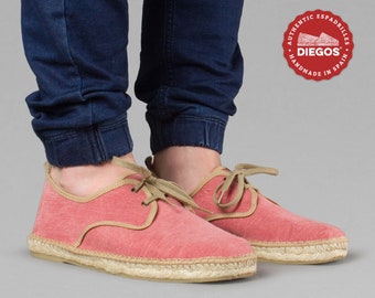 Diegos® Men's espadrilles shoes handmade in Spain | New trending Salmon color | DIEGOS® authentic alpargatas