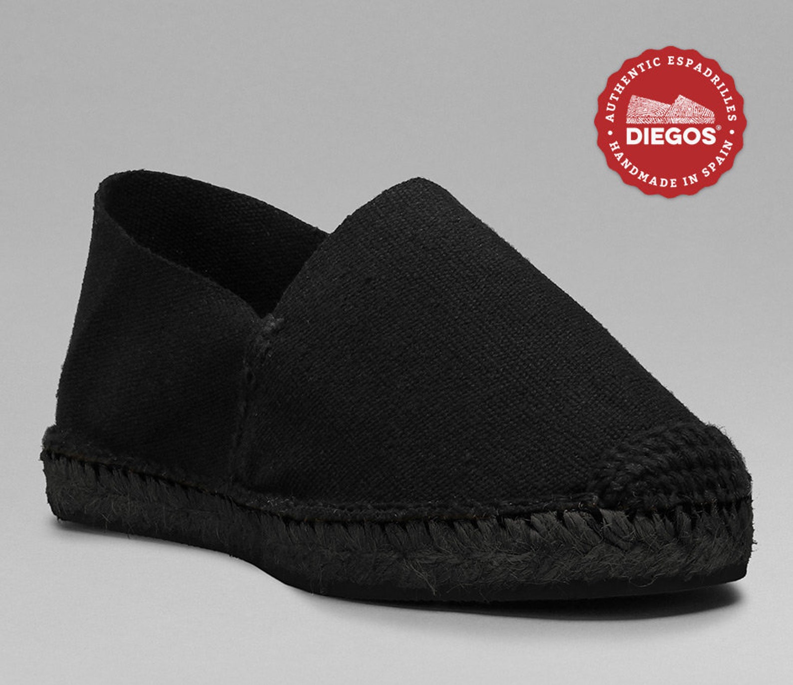 Espadrilles Black Flat Rope Soles | for Woman & Men | Made in Spain ...