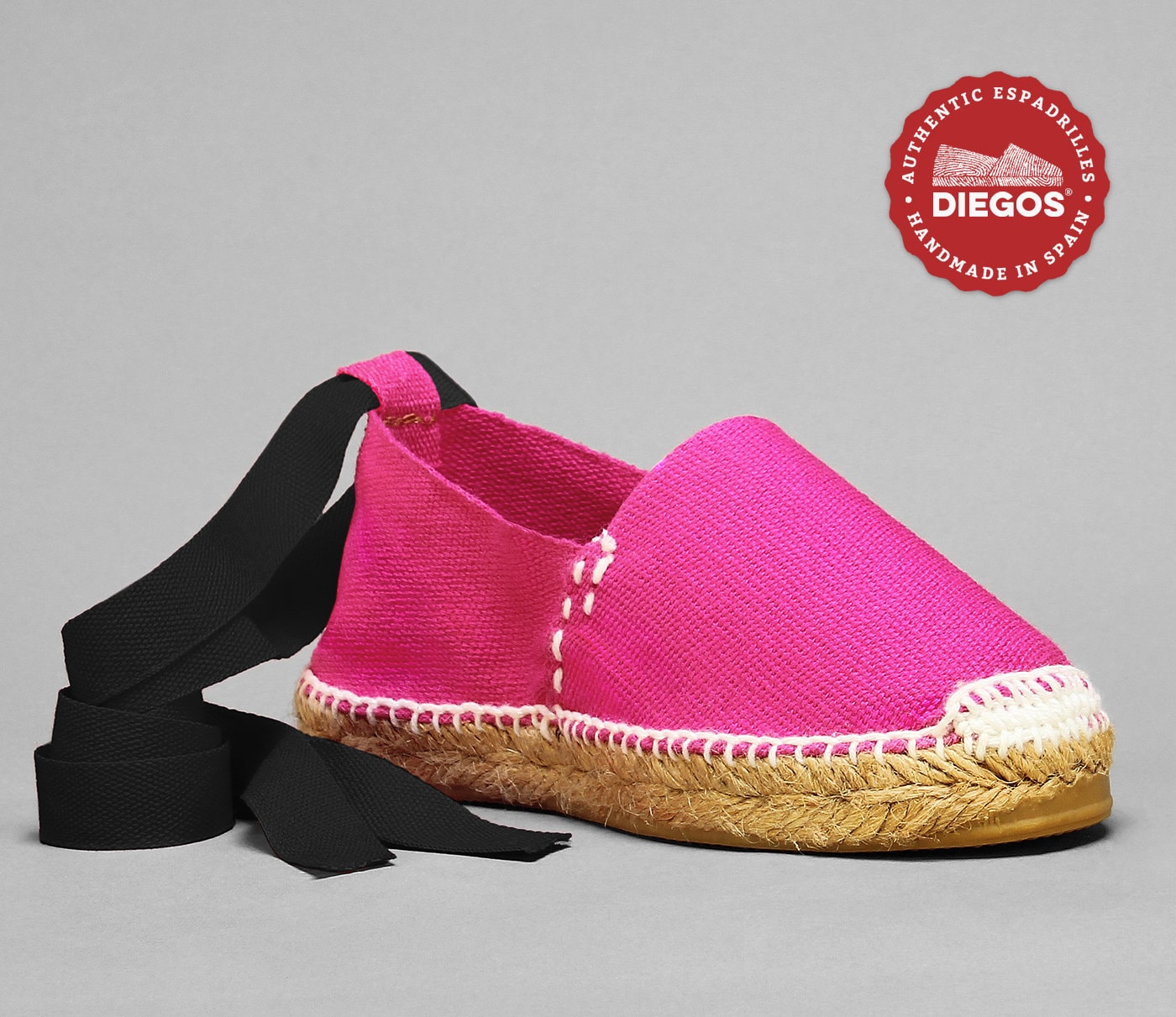 Encanto Style Espadrilles Shoes for Kids, Toddlers and Babies and Adults.  Fuchsia Espadrilles With the Black Ribbons. Ships From Spain 