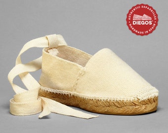 Diegos® Kids Ivory white espadrilles  | Made in Spain, hand stitched  | For both boys and girls | Ships from NY