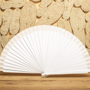 Hand-Painted Classic Spanish Abanico | Made in Spain | Elegant & Durable Fan for Everyday Use Plain white
