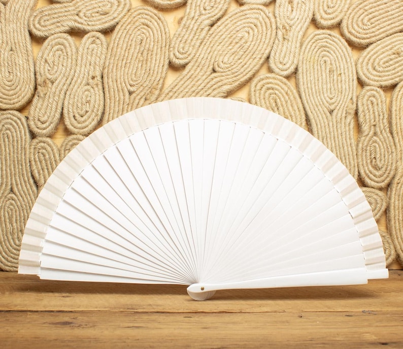 Hand-Painted Classic Spanish Abanico | Made in Spain | Elegant & Durable Fan for Everyday Use Plain white