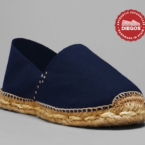Original 1920&#39;s navy blue Espadrilles with hand stitched soles (No rubber)  | 100% hand made in Spain  | For both men and women