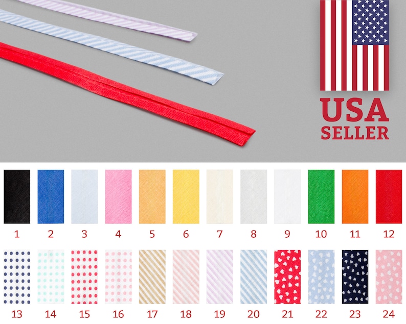 10mm SINGLE fold Popular overseas bias tape made in Spain Ships from NY - ideal 4 years warranty