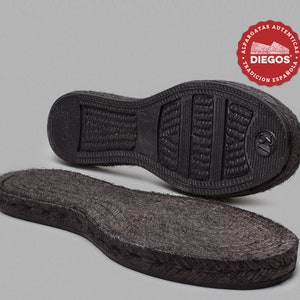 Espadrilles Black flat rope soles | for Woman & Men  | Made in Spain | Make your own espadrilles |  Ships from NY | Fully covered in rubber