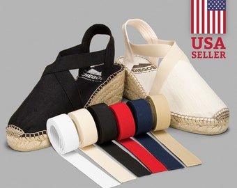 Spanish elastic band | 2cm wide (0.8") | Sold by the meter | Made in Spain | Wide elastic band | Navy blue, Ivory, light brown, black
