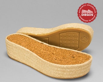 Diegos® Authentic Handmade Spanish Espadrilles, White wedge wedding shoes