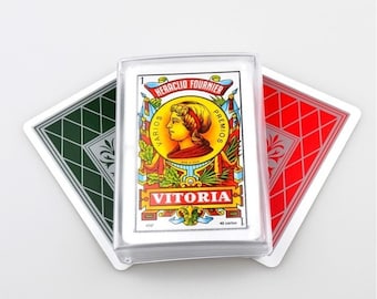 Spanish playing Cards with case (50 Cards) ref: F20990 | Fournier Baraja Española | Made in Spain | Mus, Briscas, Tute games | Tarot