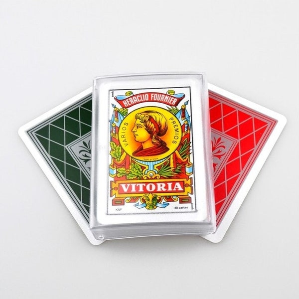 Spanish playing Cards with case (50 Cards) ref: F20990 | Fournier Baraja Española | Made in Spain | Mus, Briscas, Tute games | Tarot