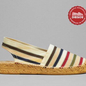 Diegos® Classic French Stripes Low Wedge Catalina Espadrilles Shoes ...