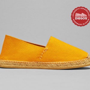 Diegos® Men's Classic Flat Dijon Yellow Espadrilles Shoes Made in Spain ...