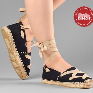Diegos® Classic Flat Pamplona Black Espadrilles Shoes Custom - Etsy