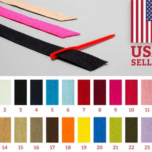 Ruban en sergé de coton de 1,5 cm - 0,6 "fabriqué en Espagne | Idéal pour confectionner les rubans de cravate des masques | Nombreuses couleurs disponibles | Nous expédions depuis NY
