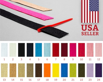1.5cm - 0.6&quot;  Cotton Twill Ribbon made in Spain | Ideal for making the tie ribbons of masks | Many colors available | We ship from NY
