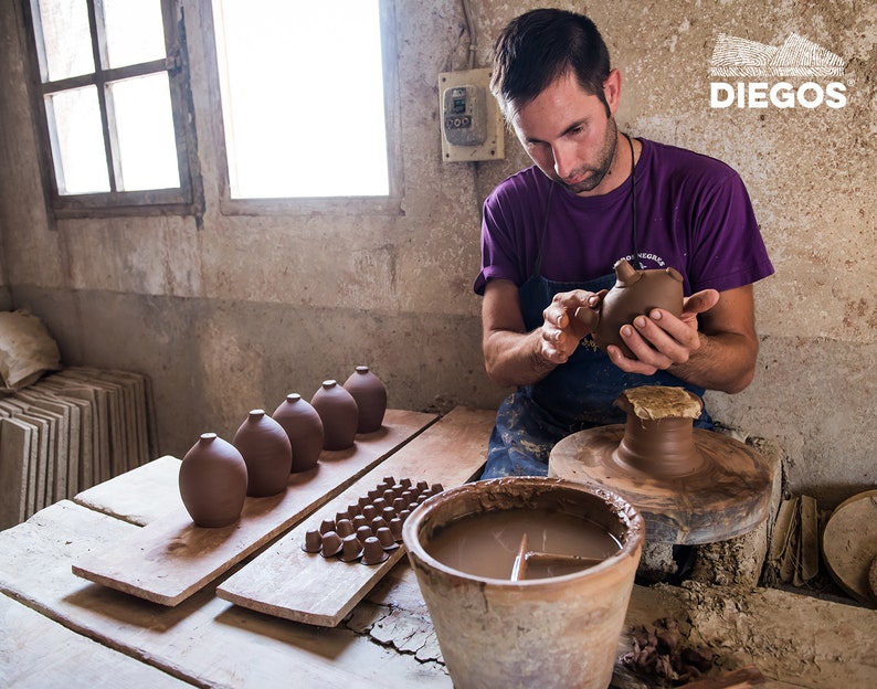 Original Piggy Bank Must break to open Handmade in Spain No opening in the bottom 100% made of clay Ceramic mud clay Vintage old image 3