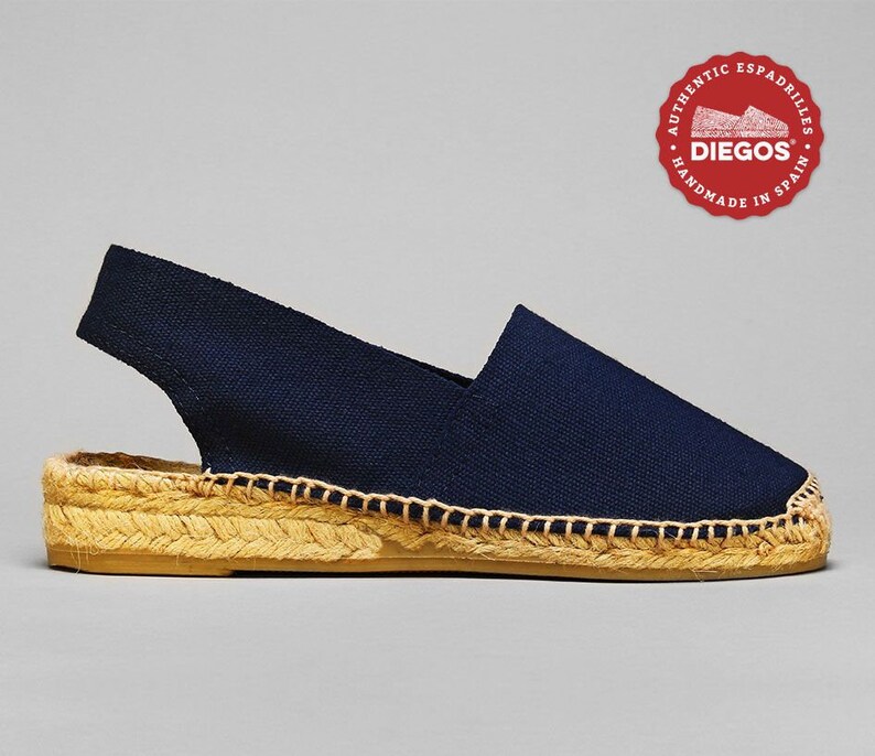 navy blue low heel espadrilles