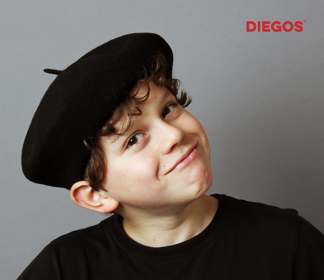 Black French Basque Beret for Kids and Toddlers- One Size Fits All
