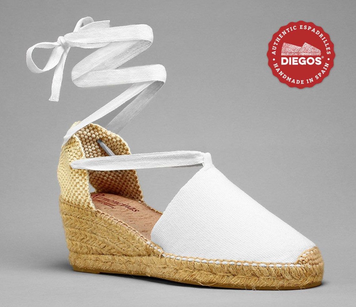 Diegos® Classic White High Wedge Lola Espadrilles Shoes Hand | Etsy