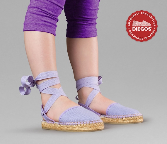 Encanto Lilac Espadrilles Made in Spain Lace Ankle Strap Swappable Laces and Padded Insoles DIEGOS Alpargatas Isabel Etsy UK