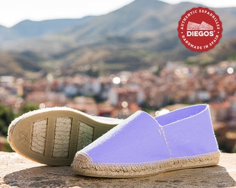 Classic Lilac espadrilles shoes hand made and hand stitched in  northern Spain | DIEGOS, the only authentic espadrilles!