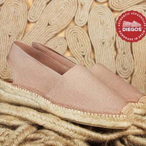 Diegos® Classic tan low wedge Catalina espadrilles shoes hand made and hand stitched in northern Spain | capsule wardrobe